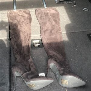 Miss Guided Black over the knee boots